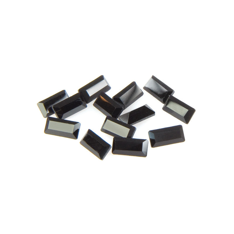 Jet Black Rectangular Crystals