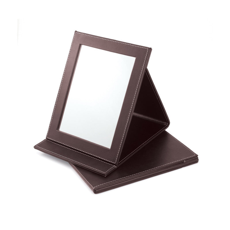 Folding Leatherette Mirror